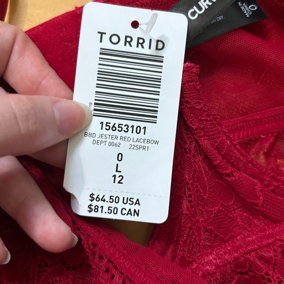 Torrid Red Babydoll Lace Lingerie Womens Size Large New With Tag Bow Romantic - Picture 4 of 6